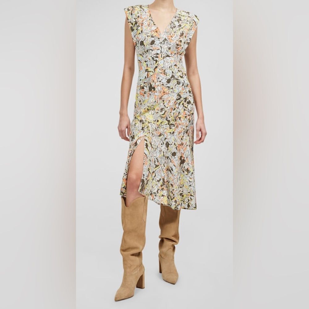 Equipment Nadia Sleeveless Floral-Print Midi Silk Dress NWT Size US 0